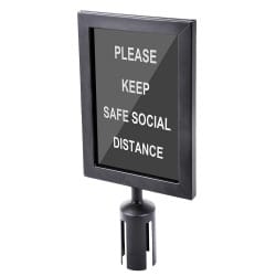 Stanchion Sign Holder, Black Steel 12X8 3/4