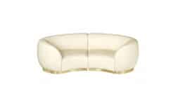 Colette Cascade Loveseat - Ivory Velvet