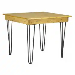 Honey Farm Table Black Hairpin Legs 36 X 36