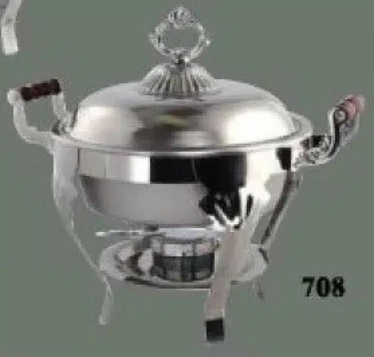 Small Crown Top Silver Round Chafing Dish 708