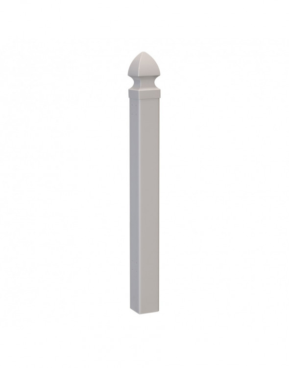 Portable Vinyl Picket Fence Post - White