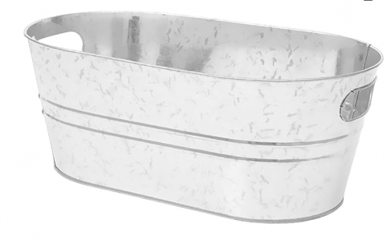 Ice Tub Silver Galvanized