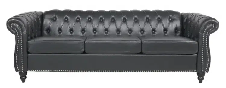 Chesterfield Faux Leather Sofa 84