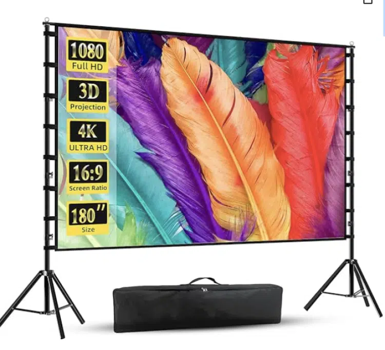 Projector Screen and Stand, Wootfairy 180 inch Portable and 