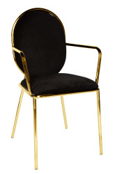 Gold Dora Chair WITH Arms Black