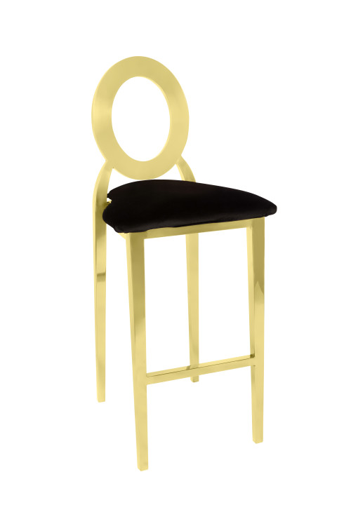 Gold Carli Barstool Black