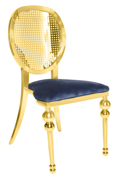 Gold Evelyn Chair Blue