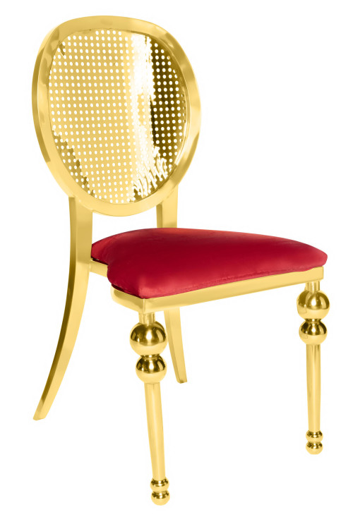 Gold Evelyn Chair Red