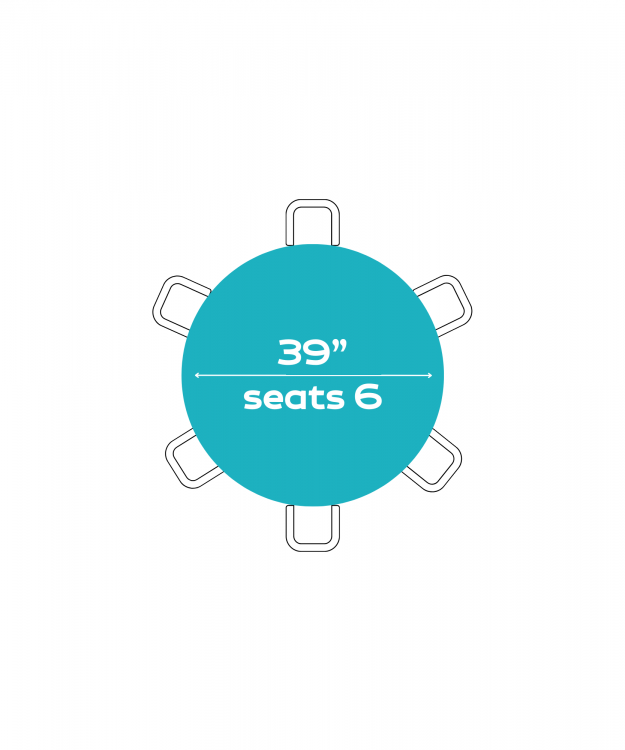 39 Round Tables (Seats 4 - 6 People)