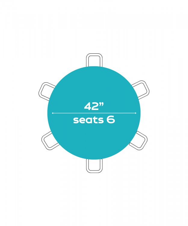 42 Round Tables (Seats 4 - 6 People)