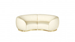 Colette Cascade Loveseat - Ivory Velvet