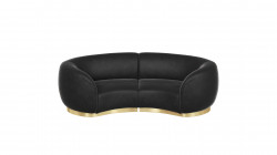 Colette Cascade Loveseat - Black Velvet