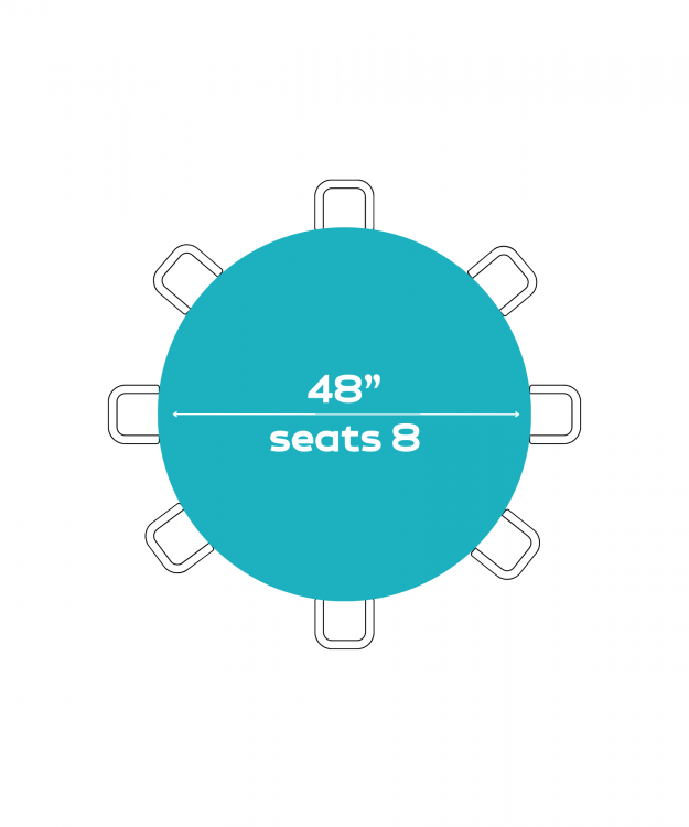 48 Round Tables (Seats 6 - 8 People)