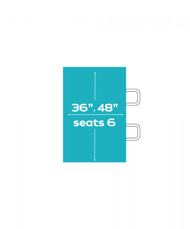 4'x36 Rectangle Table (Seats 6 People)