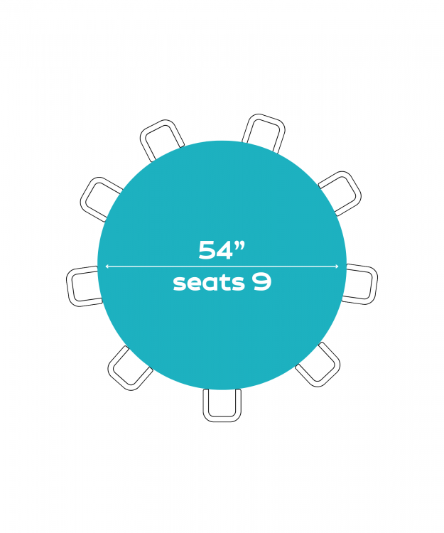 54 Round Tables (Seats 7 - 9 People)