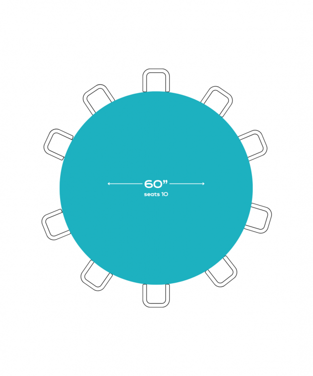 60 Round Tables (Seats 8- 10 People)