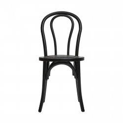 Black Bentwood Chair & Nailhead Padded Seat