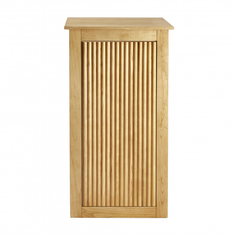 Natural Wood Ribbed Fluted Pedestal