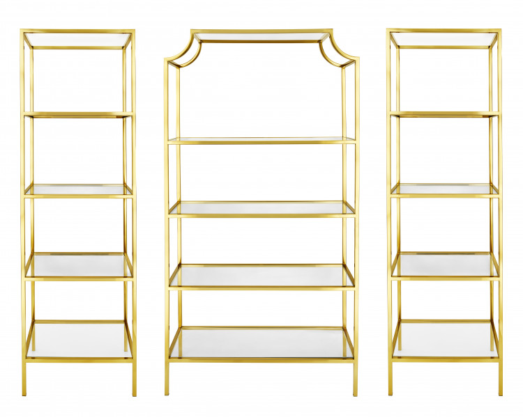 Gold Draped Arch Display Shelf - 3 Piece Set