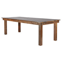 Brown Farm Table with Wood Legs 8' X 42