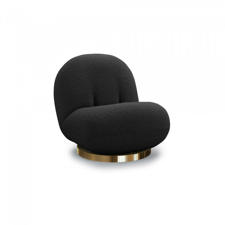 Colette Pearl Lounge Chair - Black Boucle