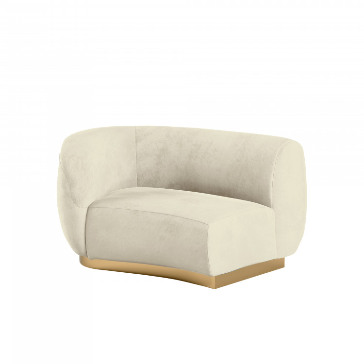 Colette Cascade Left - Ivory Velvet