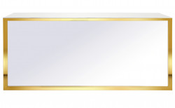 Bar Gold Frame, White Acrylic 4'