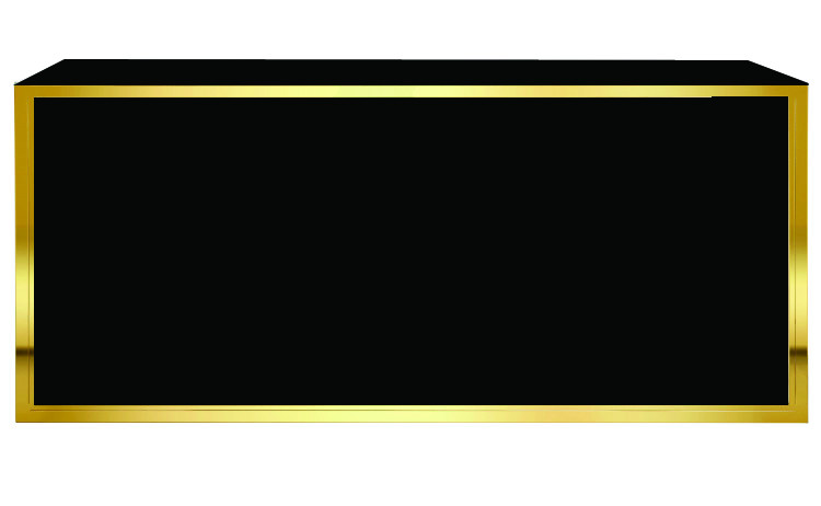 Bar Gold Frame, Black Acrylic 4'