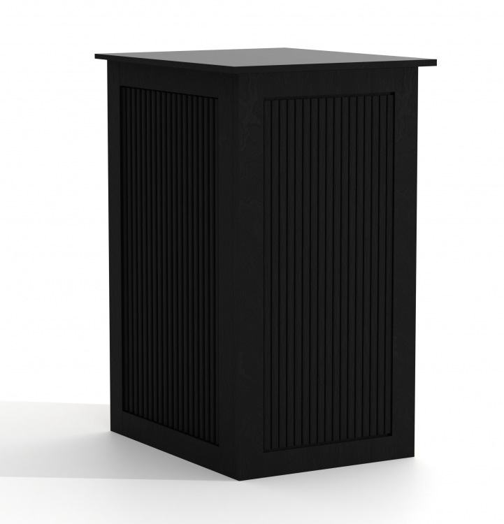 Black Wood Ribbed Fluted Pedestal