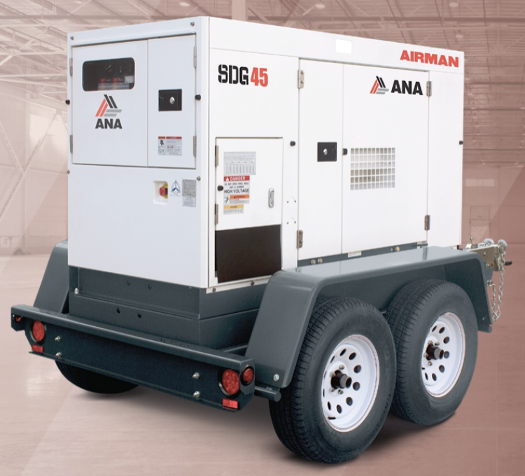 Airman SDG45S-8E2 45 kVA Prime Power 28.75 HR Runtime Mobile