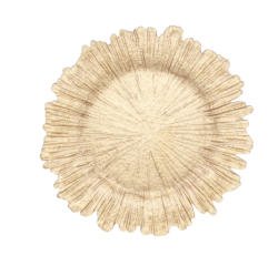 Gold Sponge Leaf Glass Charger 13