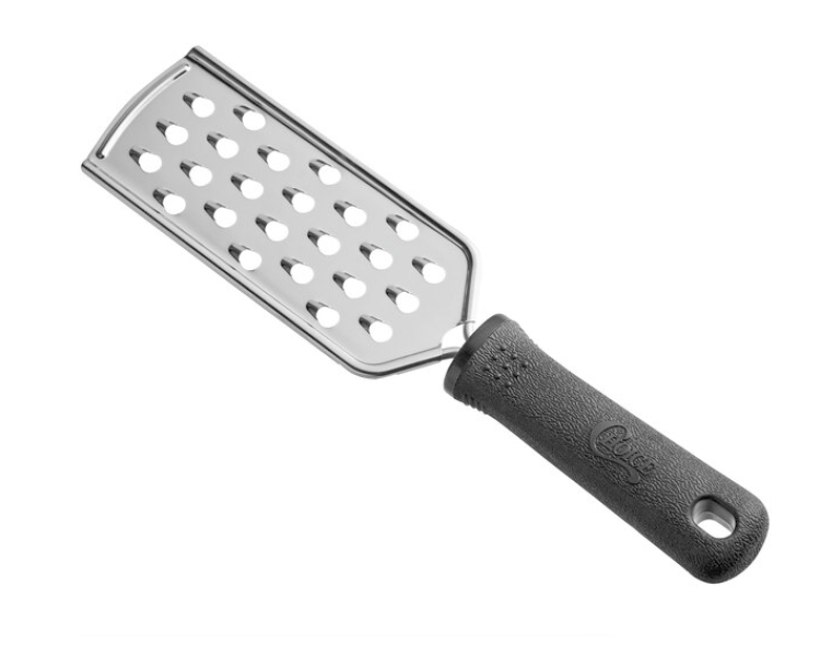 9 Stainless Steel Extra Coarse Grater with Black Non-Slip H