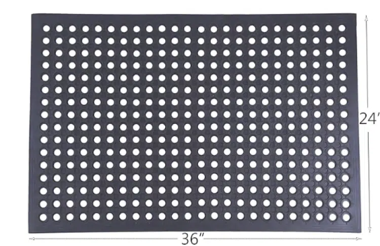 Anti Fatigue Rubber Floor Mat Bar Drainage Mat 36 x 24