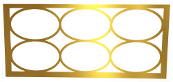 barbigcircles 1740686382 Pattern Front Bar Gold Frame, White Acrylic 8'