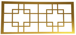 goldsquaresbar 1740686380 Pattern Front Bar Gold Frame, White Acrylic 8'