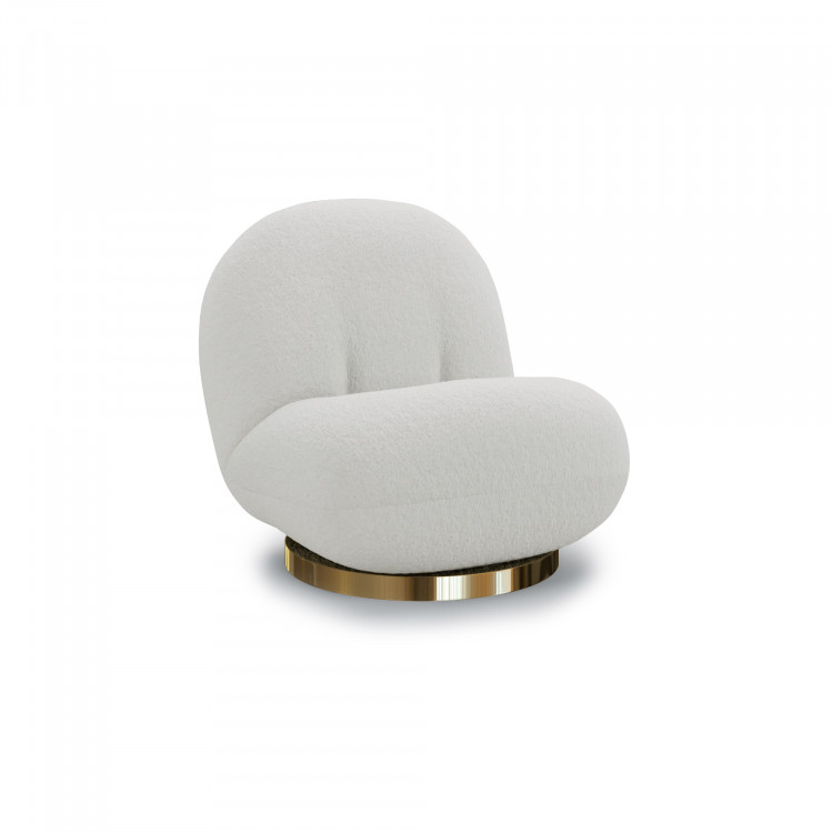 Colette Pearl Lounge Chair - Ivory Boucle