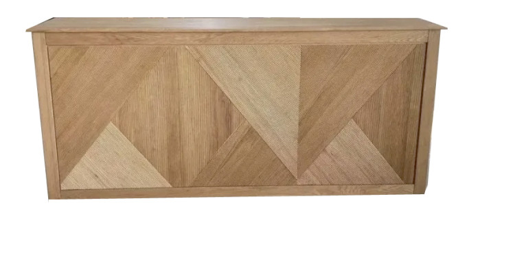 Natural Wood Herringbone Pattern Bar - 8'