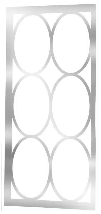 Room Divider White Silver Circle