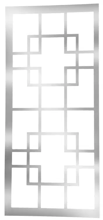 Room Divider White Silver French Window