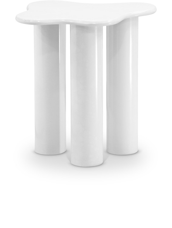 Romaine Iron End/Side Table White