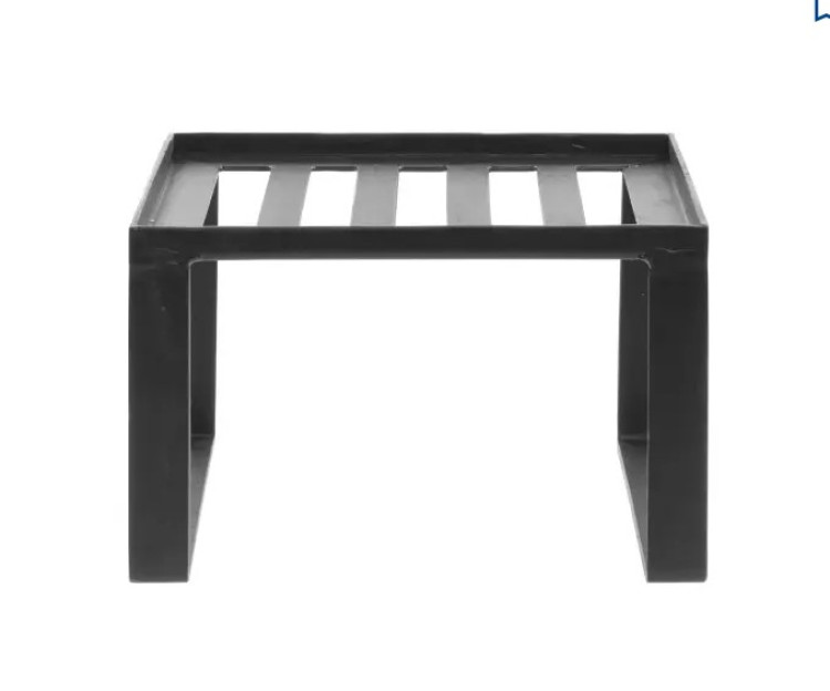 Black Wrought Iron Square Slatted Top Display Riser  9 1/4 x 9 1/4 x 6H