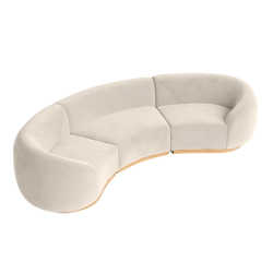 Colette Cascade Arc Emerald Velvet Sofa