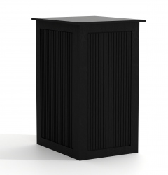 Black Wood Ribbed Fluted Pedestal 24
