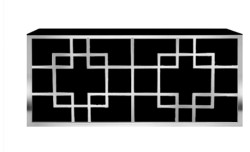blacksquarebar 1741366535 Pattern Front Bar Silver Frame, Black Acrylic 8' (Choose a pattern)