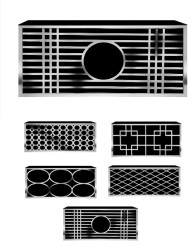Pattern Front Bar Silver Frame, Black Acrylic 8' (Choose a pattern)