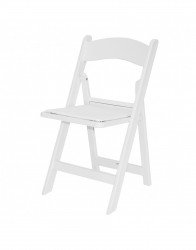 White Garden Padded Folding Chair