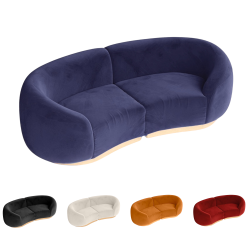 Colette Cascade Arc Sofa  Loveseat  - Velvet
