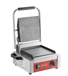 Commercial Panini Sandwich Grill with Smooth Plates and 8 1/