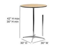 highboy20hight 1768242301 36" Brushed Stainless Airport Highboy Table