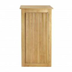 Natural Wood Ribbed Fluted Pedestal 24